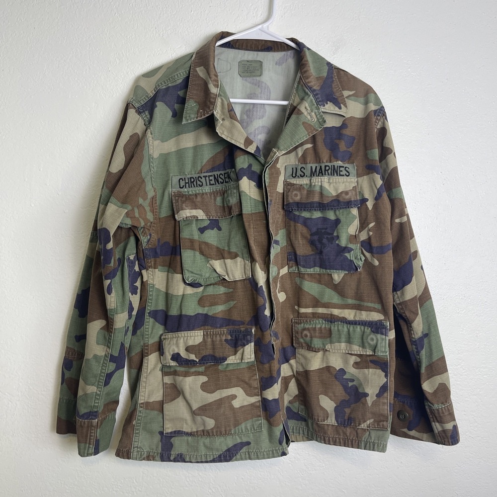 Summer Weight Ripstop Woodland Pattern Camouflage BDU Shirt Medium Short Hunting